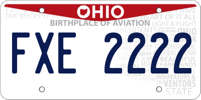 OH license plate FXE2222