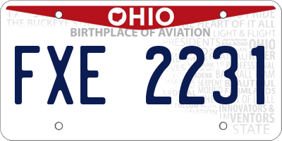 OH license plate FXE2231