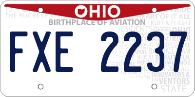 OH license plate FXE2237