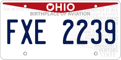 OH license plate FXE2239