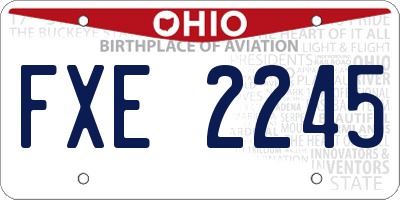 OH license plate FXE2245