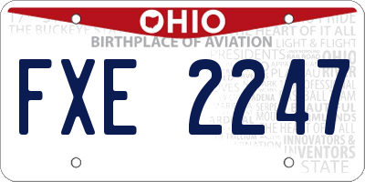 OH license plate FXE2247