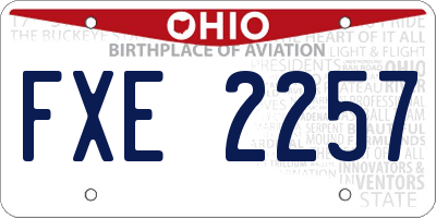 OH license plate FXE2257