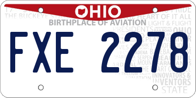 OH license plate FXE2278