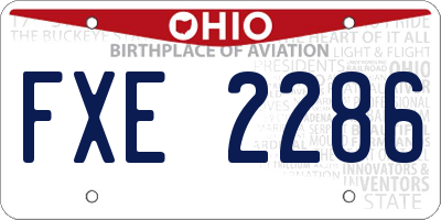 OH license plate FXE2286