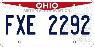 OH license plate FXE2292