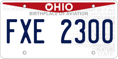 OH license plate FXE2300