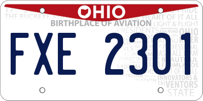 OH license plate FXE2301