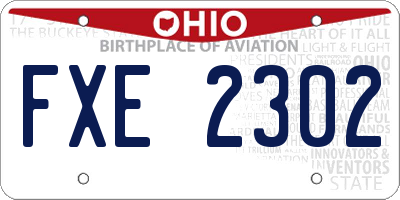 OH license plate FXE2302