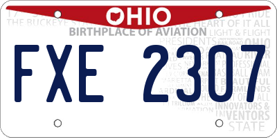 OH license plate FXE2307