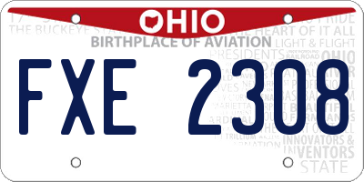 OH license plate FXE2308