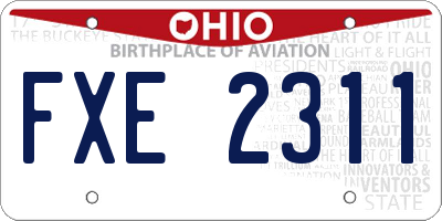 OH license plate FXE2311