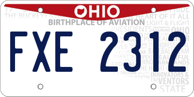 OH license plate FXE2312