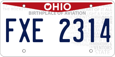 OH license plate FXE2314