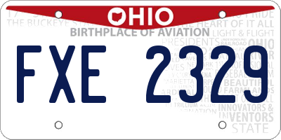 OH license plate FXE2329