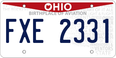 OH license plate FXE2331