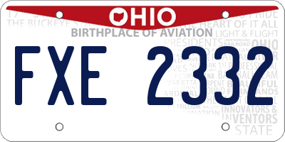 OH license plate FXE2332