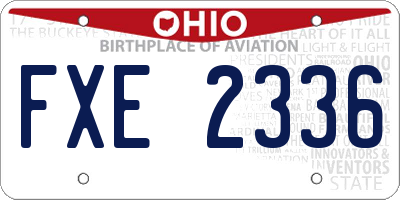 OH license plate FXE2336