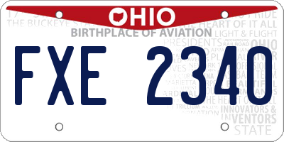 OH license plate FXE2340