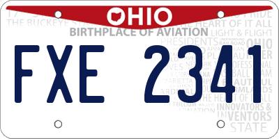 OH license plate FXE2341