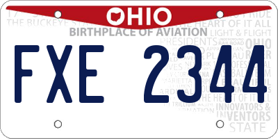OH license plate FXE2344