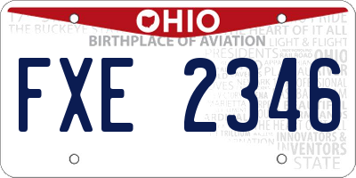 OH license plate FXE2346