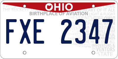 OH license plate FXE2347