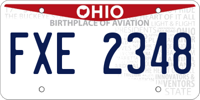 OH license plate FXE2348