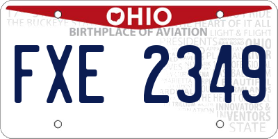 OH license plate FXE2349