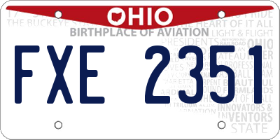 OH license plate FXE2351