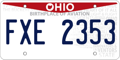OH license plate FXE2353