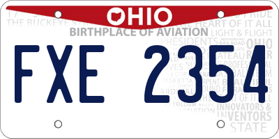 OH license plate FXE2354