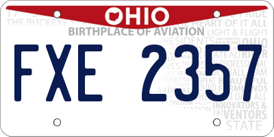 OH license plate FXE2357