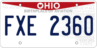 OH license plate FXE2360
