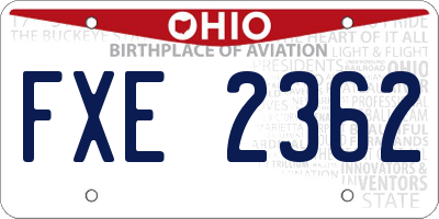 OH license plate FXE2362