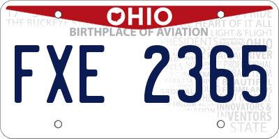OH license plate FXE2365