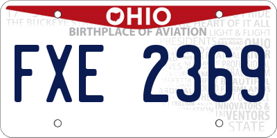 OH license plate FXE2369