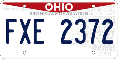 OH license plate FXE2372