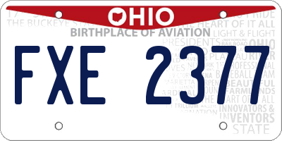 OH license plate FXE2377