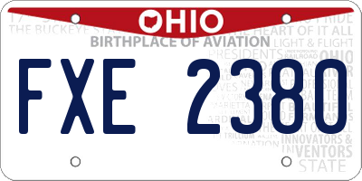 OH license plate FXE2380