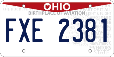 OH license plate FXE2381