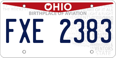 OH license plate FXE2383
