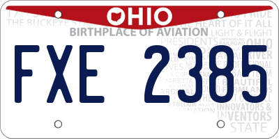 OH license plate FXE2385