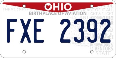 OH license plate FXE2392