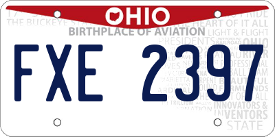 OH license plate FXE2397