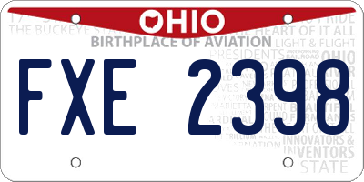 OH license plate FXE2398