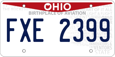 OH license plate FXE2399