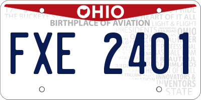 OH license plate FXE2401