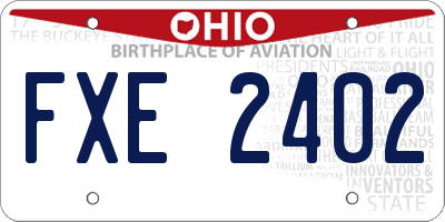 OH license plate FXE2402