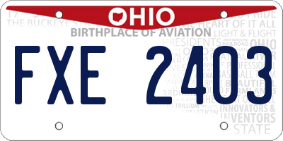 OH license plate FXE2403